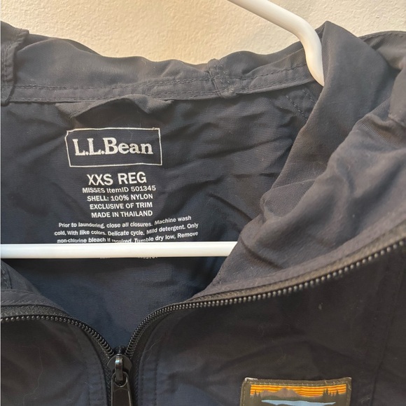 LL Bean Black Anorak Jacket with Yellow Accents - Picture 2 of 3